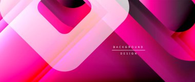 Çizgiler ve modern formlarla vektör geometrik arkaplan. Soyut yuvarlak şekiller, gölge ve ışık efektleri ile akışkan eğimli