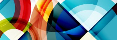 Yuvarlak şekiller, üçgenler ve daireler. Modern soyut arkaplan