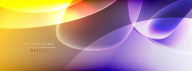 Vektör soyut arkaplan - sıvı kabarcıklar, gölgeler ve ışık efektleri ile sıvı gradyan şekiller. Metin için parlak tasarım şablonu