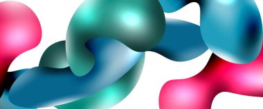 Kabarcıklar soyut arkaplan. Beyaz vektör şablonunda sıvı sıçramaları