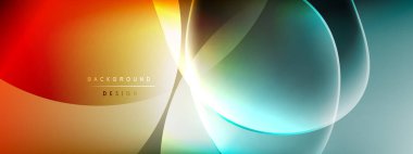 Vektör soyut arkaplan - sıvı kabarcıklar, gölgeler ve ışık efektleri ile sıvı gradyan şekiller. Metin için parlak tasarım şablonu