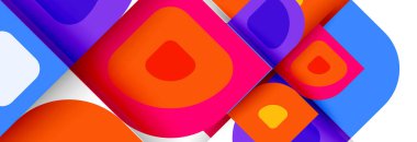 Soyut yuvarlak şekiller ve gölge efektleri tekrarlanan vektör modern geometrik arkaplan kümesi