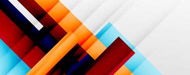 Gölge çizgileri, modern formlar, dikdörtgenler, kareler ve akışkan eğimlere sahip geometrik soyut arkaplanlar. Parlak renkli çizgiler serin arkaplanlar