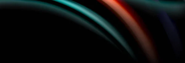 Dynamisk rörelse abstrakt bakgrund. Färg suddiga ränder på svart. Wave flytande linjer affisch. Vektorillustration — Stock vektor