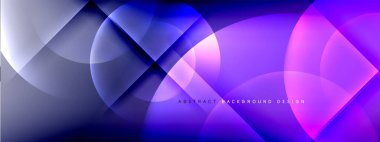 Vektör soyut arkaplan - gölgeler ve ışık efektleri ile sıvı gradyanı üzerinde daire ve çapraz çapraz. Metin için tekno ya da ticari parlak tasarım şablonları