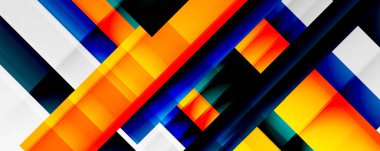 Gölge çizgileri, modern formlar, dikdörtgenler, kareler ve akışkan eğimlere sahip geometrik soyut arkaplanlar. Parlak renkli çizgiler serin arkaplanlar