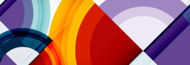 Yuvarlak şekiller, üçgenler ve daireler. Modern soyut arkaplan