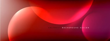 Vektör soyut arka plan sıvı baloncuk daireleri, gölgeler ve ışık efektleri ile sıvı gradyan. Metin için parlak tasarım şablonları