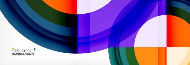 Yuvarlak şekiller, üçgenler ve daireler. Modern soyut arkaplan