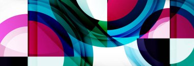 Yuvarlak şekiller, üçgenler ve daireler. Modern soyut arkaplan