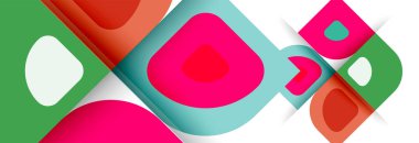 Soyut yuvarlak şekiller ve gölge efektleri tekrarlanan vektör modern geometrik arkaplan kümesi