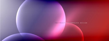 Vektör soyut arka plan sıvı baloncuk daireleri, gölgeler ve ışık efektleri ile sıvı gradyan. Metin için parlak tasarım şablonları