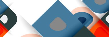 Soyut yuvarlak şekiller ve gölge efektleri tekrarlanan vektör modern geometrik arkaplan kümesi