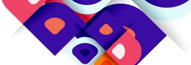 Soyut yuvarlak şekiller ve gölge efektleri tekrarlanan vektör modern geometrik arkaplan kümesi