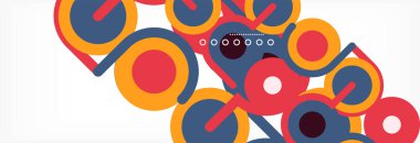 Kapaklar, afişler, el ilanları ve posterler ve diğer şablonlar için çemberler ve çizgiler soyut arkaplan