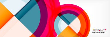 Yuvarlak şekiller, üçgenler ve daireler. Modern soyut arkaplan