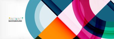 Yuvarlak şekiller, üçgenler ve daireler. Modern soyut arkaplan