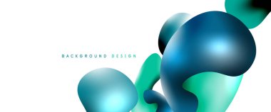 Kabarcıklar soyut arkaplan. Beyaz vektör şablonunda sıvı sıçramaları