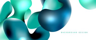 Kabarcıklar soyut arkaplan. Beyaz vektör şablonunda sıvı sıçramaları