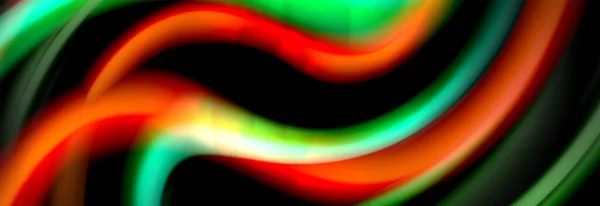 Dynamiczny ruch abstrakcyjne tło. Kolor niewyraźne paski na czarnym. Plakat z liniami wodnymi. Ilustracja wektora — Wektor stockowy