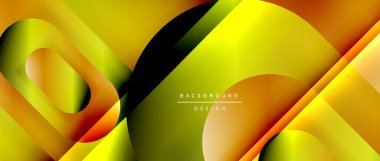 Çizgiler ve modern formlarla vektör geometrik arkaplan. Soyut yuvarlak şekiller, gölge ve ışık efektleri ile akışkan eğimli