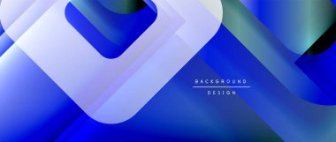 Çizgiler ve modern formlarla vektör geometrik arkaplan. Soyut yuvarlak şekiller, gölge ve ışık efektleri ile akışkan eğimli