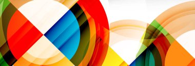 Yuvarlak şekiller, üçgenler ve daireler. Modern soyut arkaplan