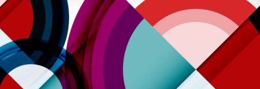 Yuvarlak şekiller, üçgenler ve daireler. Modern soyut arkaplan