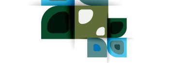 Soyut yuvarlak şekiller ve gölge efektleri tekrarlanan vektör modern geometrik arkaplan kümesi