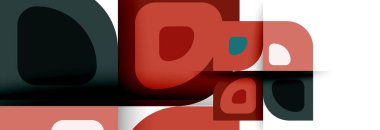 Soyut yuvarlak şekiller ve gölge efektleri tekrarlanan vektör modern geometrik arkaplan kümesi