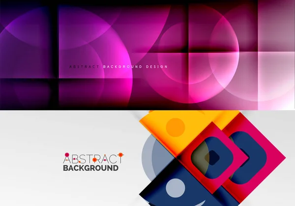 Set von modernen geometrischen Formen abstrakte Hintergründe. Vektor-Illustrationen für Covers, Banner, Flyer, Poster und andere — Stockvektor