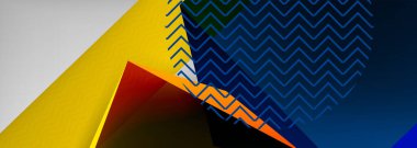 Düşük polyester 3 boyutlu geometrik şekiller, minimum soyut arkaplan. Kapaklar, afişler, el ilanları ve posterler için vektör illüstrasyonları