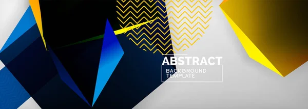 Lage poly 3d geometrische vormen, minimale abstracte achtergrond. Vector illustraties voor covers, banners, flyers en posters en andere — Stockvector