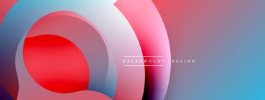 Soyut şekiller, canlı renklerin karışımı. Pürüzsüz gradyanlar modern görsel efekt yaratır. Pembe, mavi renkler baskın kompozisyon.