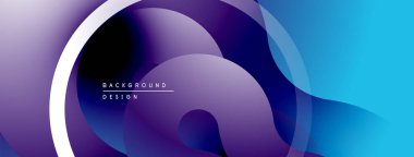 Soyut sıvı şekilleri, mor, mavi gradyanlar. Modern tasarım öğesi, düz eğriler, dinamik kompozisyon. Arkaplan dokusu.