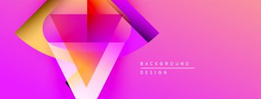Soyut geometrik şekiller örtüşerek canlı pembe gradyan oluşturur. Tasarım metin arkaplanı, tasarım içerir. Modern estetik, dinamik kompozisyon.