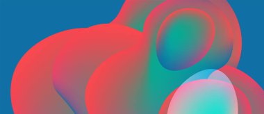 Soyut sıvı şekiller harmanlanarak canlı renk değişimleri yaratır. Kırmızı, deniz mavisi, turkuaz baskın bileşim. Pürüzsüz geçişler hareketi, derinliği akla getiriyor.