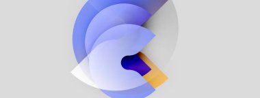 Soyut tasarım katmanlı mavi şekiller içerir. Yumuşak eğimler akış biçimleri yaratır, hareket, derinlik, modern estetik. Minimalist kompozisyon.