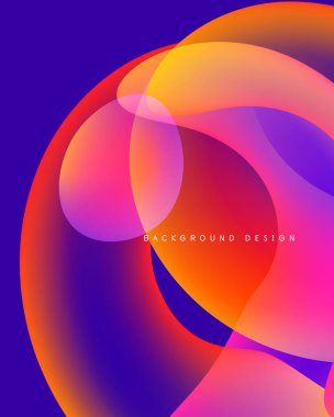 Soyut, canlı çemberler örtüşüyor ve dinamik, renkli bir arkaplan oluşturuyor. Yumuşak gradyanlar mor, turuncu ve pembe renkleri harmanlarlar. Modern tasarım ögesi.