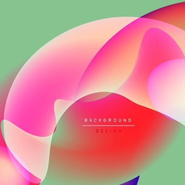 Soyut sıvı şekilleri örtüşür ve canlı renk değişimleri yaratır. Yumuşak pembeler, kırmızılar, yeşiller pürüzsüzce harmanlanır. Modern tasarım ögesi.