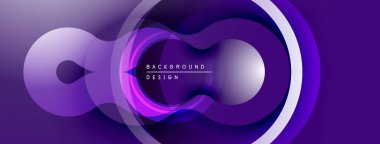 Soyut mor tasarım, üst üste binen daireler oluşturarak sonsuzluk sembolü oluşturur. Modern, dinamik görsel element.