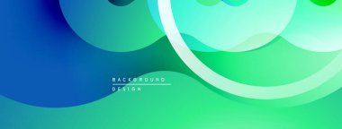 Soyut sıvı şekilleri, canlı mavi-yeşil gradyan. Modern tasarım, pürüzsüz kıvrımlar dinamik bileşim yaratır. Minimalist estetik.