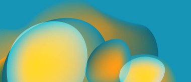 Soyut şekiller, canlı renklerin karışımı. Yumuşak eğimler sıvı formlar yaratır, modern tasarım estetik. Minimalist kompozisyon, rahatlatıcı görsel deneyim.