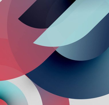 Soyut şekiller örtüşür, canlı renk karışımları yaratır. Yumuşak eğimler derinliği, modern tasarımı önerir. Minimalist kompozisyon, hoş estetik..