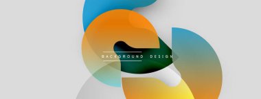 Soyut renkli şekiller çakışıyor. Gradyan renkler harmanlanarak, dinamik görsel efekt yaratır. Özgeçmiş ve sunumlar için uygun minimalist tasarım.