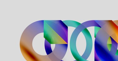 Soyut renkli çemberler çakışıyor ve canlı bir görsel etki yaratıyor. Modern tasarım, basit arkaplan, dinamik kompozisyon.