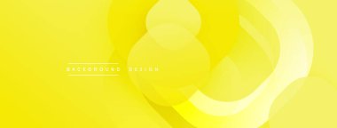 Parlak sarı soyut arka plan. Üst üste binen şekiller dinamik görsel akış yaratır. Modern tasarım, basit ama etkili..