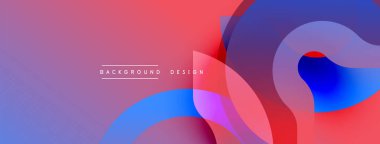 Soyut sıvı şekilleri örtüşür ve canlı renk değişimleri yaratır. Pembe, mavi, mor renkler kompozisyona hakim. Modern tasarım ögesi.