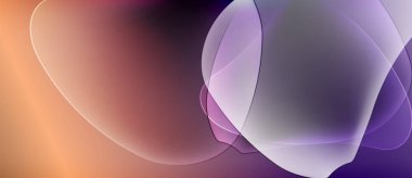 Soyut akışkan şekiller harmanlanır ve yumuşak eğimler yaratır. Sıcak turuncu geçişler serin menekşe renklerine dönüşür. Işık yarı saydam biçimlerde çalar.