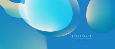 Soyut mavi arkaplan. Üst üste binen şekiller akışkan ve modern tasarım yaratır. Renkler derinlik ve hareket olduğunu gösteriyor. Minimalist estetik.